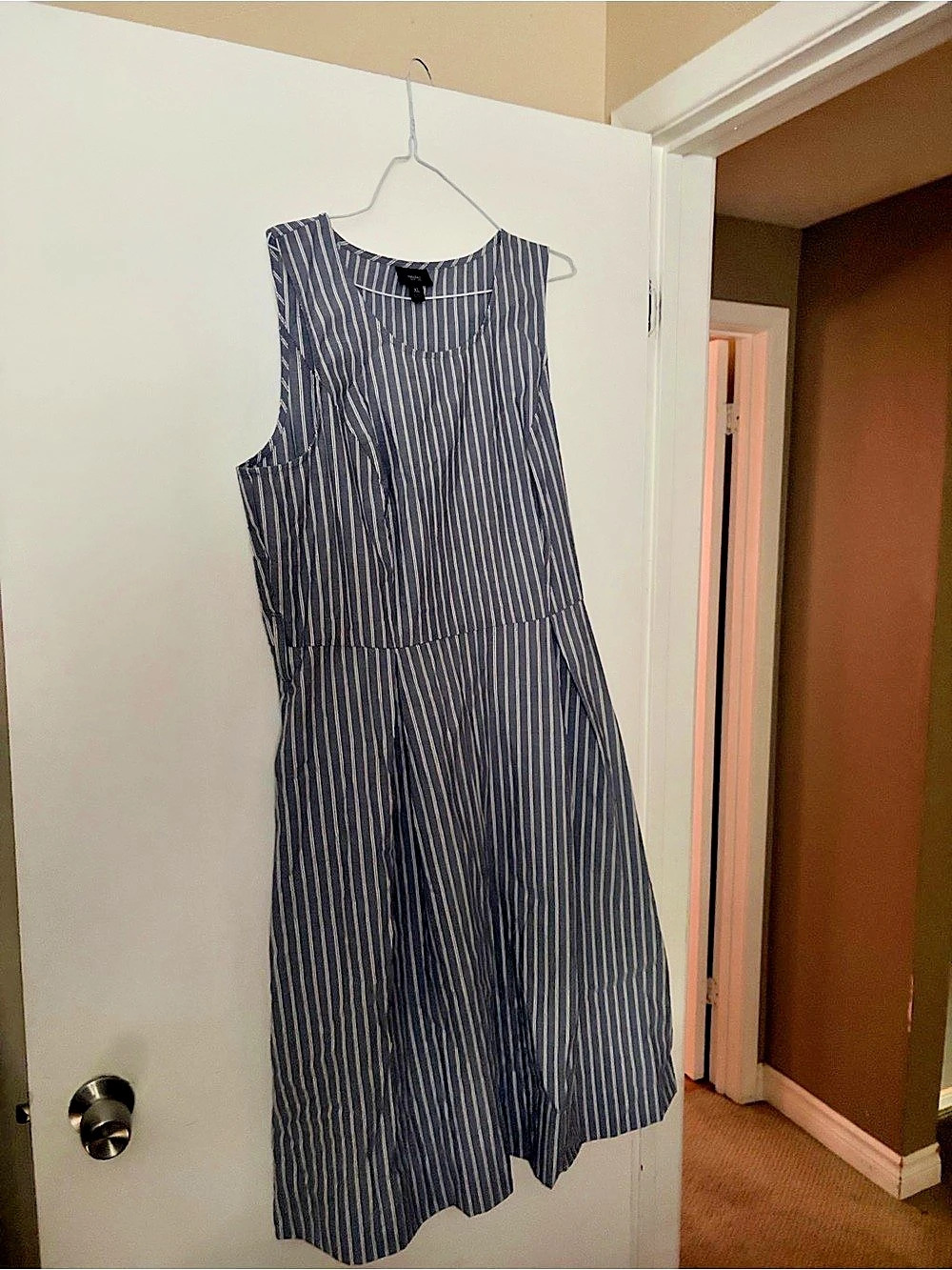 Striped Midi Dress in Black & White Like New